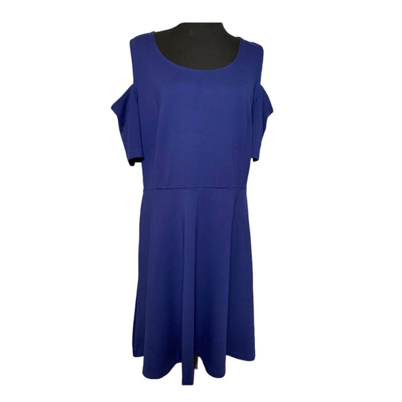 Isaac Mizrahi Dresses & Skirts - Isaac Mizrah Live‎ Womens Open Shoulder Blue Dress Size Large